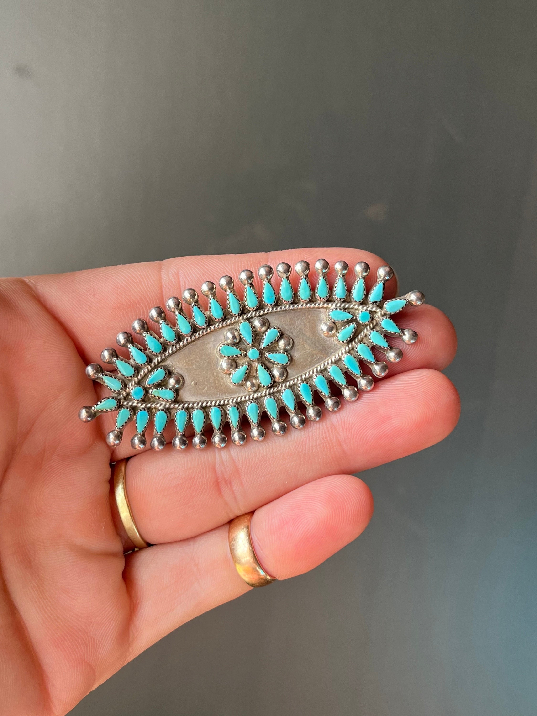 Vintage Native American Zuni R.Q. PANTEAH Sterling Silver & Petit