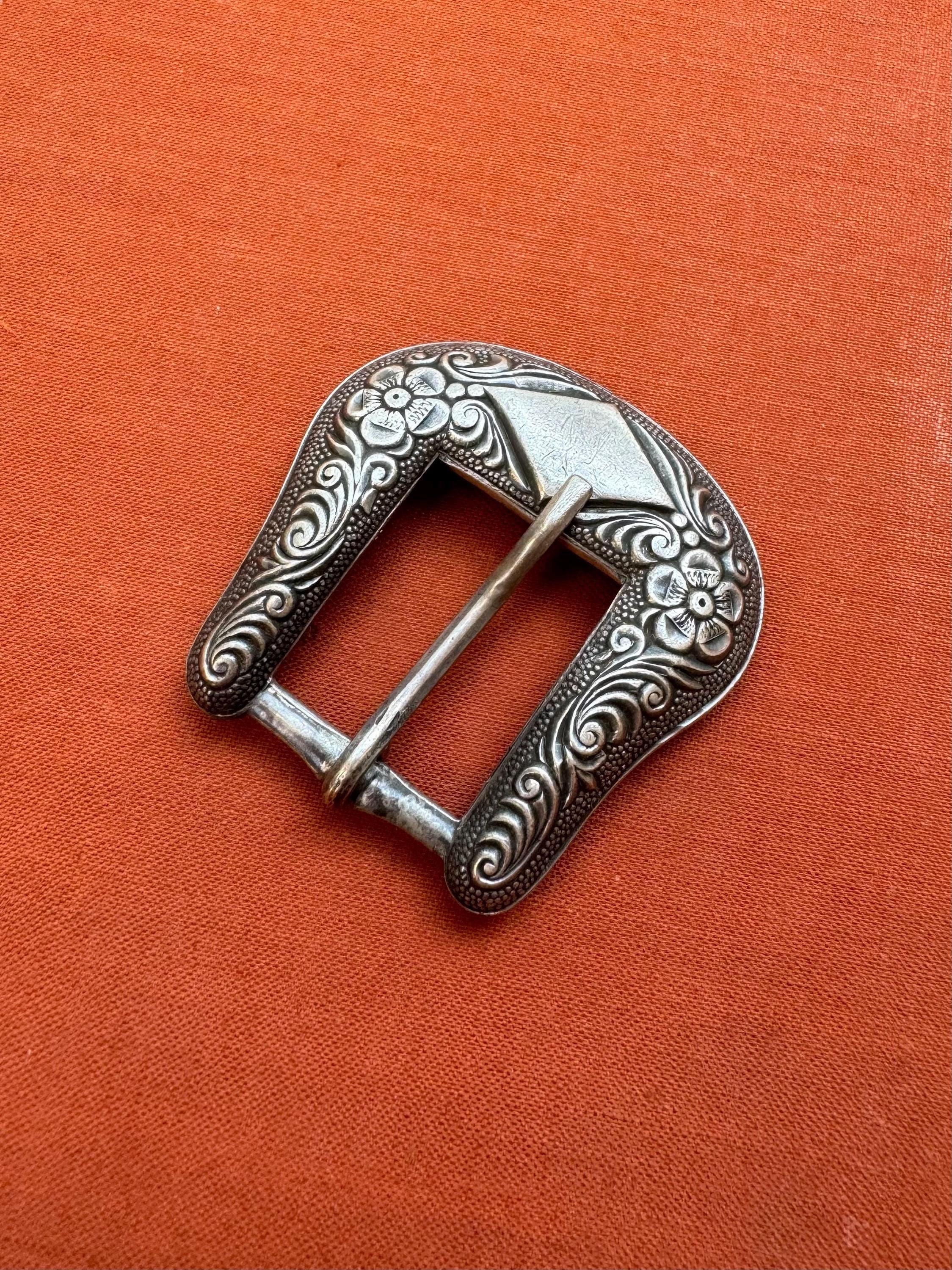 VOGT　14K　925　カフス ボタン　OLD　MEXICO　ビンテージ Vogt Sterling Silver and 14K Gold Buckle - Etsy