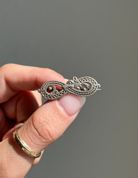 Antique Mid-1800's Norweigan 830 Silver Ouroboros… - image 2