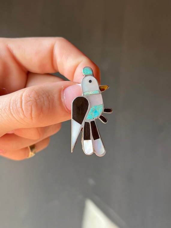 One Of The Best Vintage Native American Zuni Turquoise Inlay Mask Sterling Silver Inlay Pin One Of The Best Vintage Native American Zuni Turquoise Inlay Mask Sterling Silver Inlay Pin