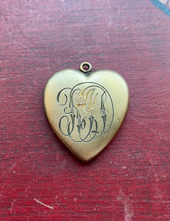 Antique Victorian Gold Filled Monogram Heart Locke