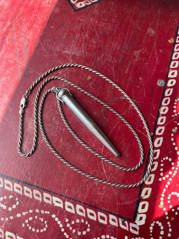 Antique Sterling Silver Mechanical Pencil Rope Cha