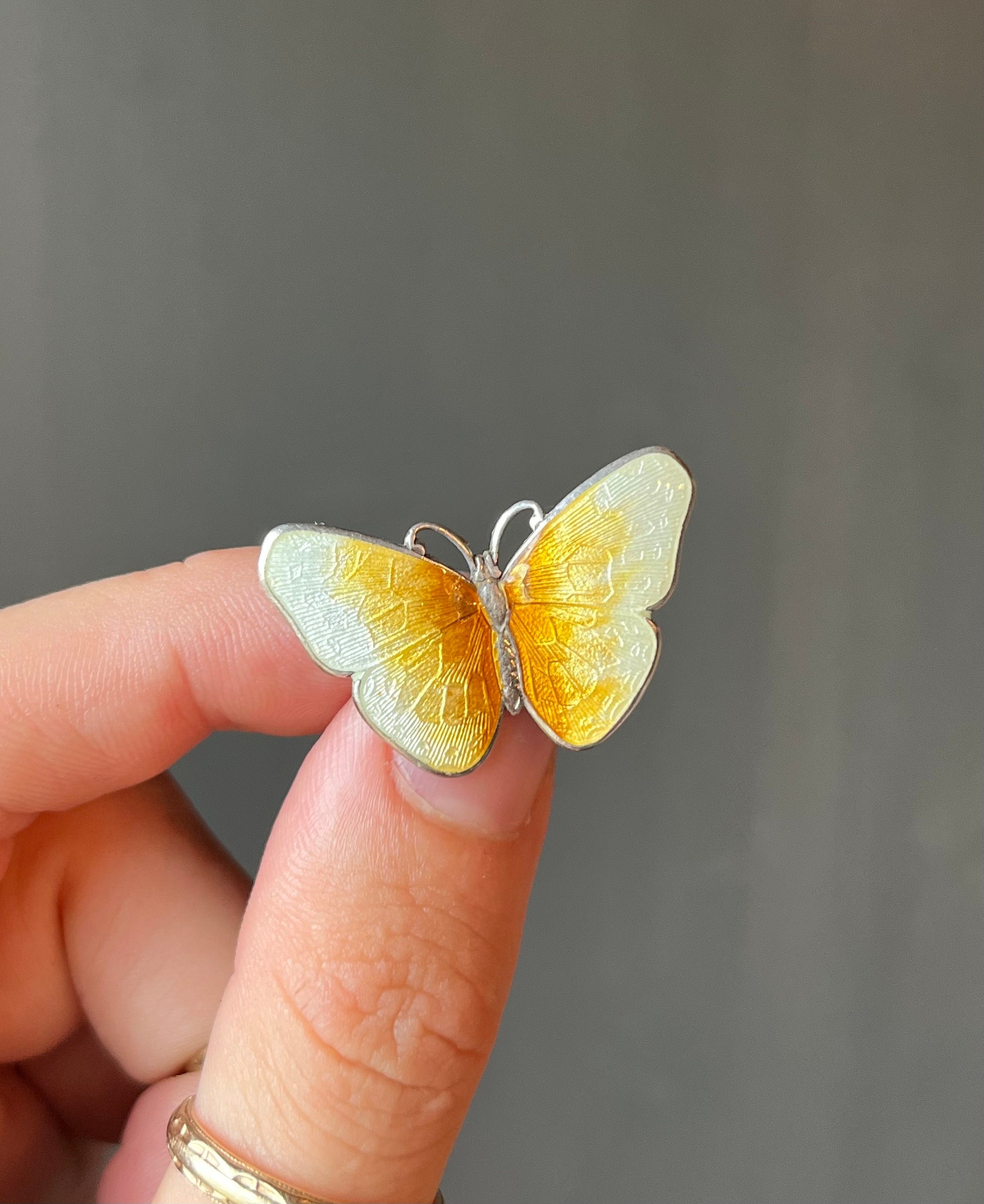 Enamel Sterling Butterfly Brooch - Etsy