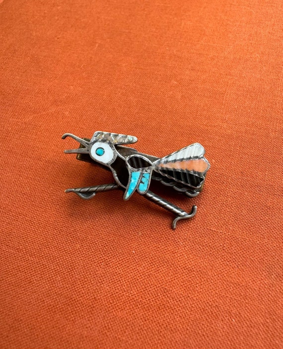 One Of The Best Vintage Native American Zuni Inlay Turquoise Sterling Silver Tie Clip Tack One Of The Best Vintage Native American Zuni Inlay Turquoise Sterling Silver Tie Clip Tack