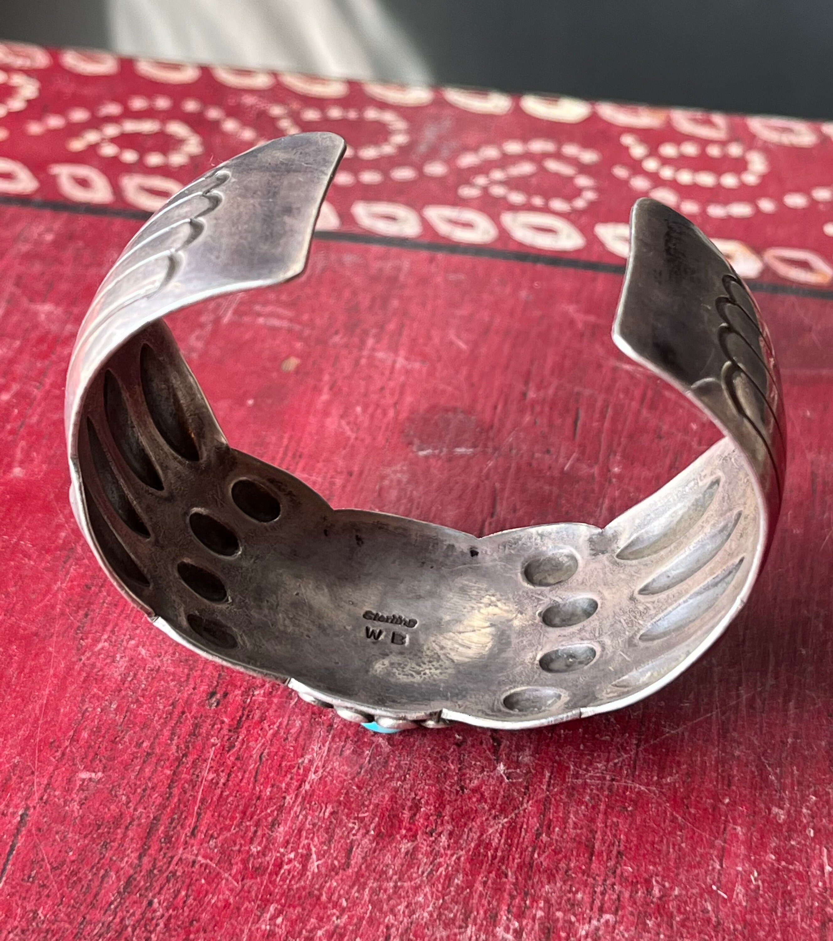 Vintage Native American Navajo WB Sterling Silver & Turquoise