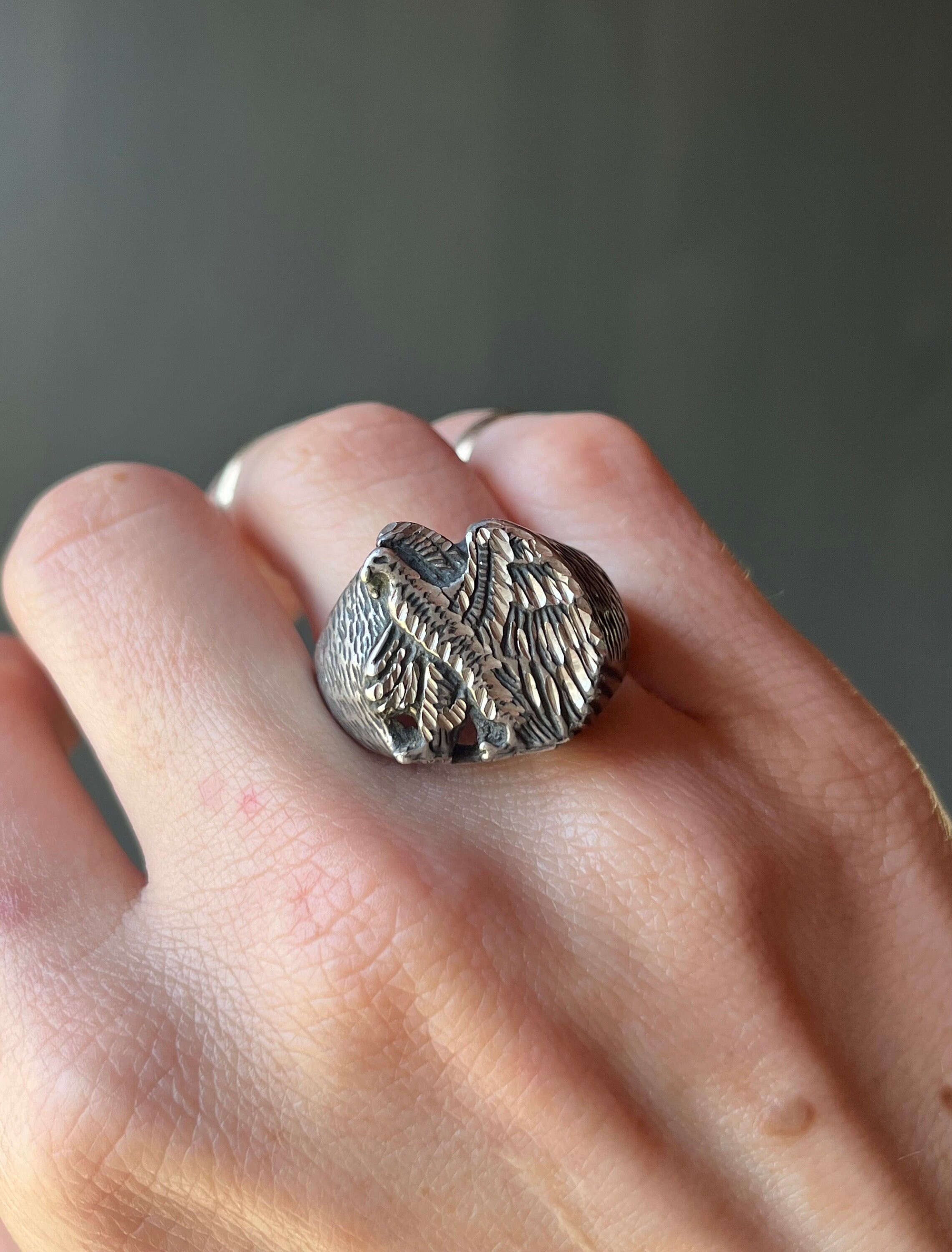 口コミ・レビューで人気商品を探そう ~ 8 Sz Vintage Sweden Etsy - Ring Eagle Etched Silver Sterling アクセサリー