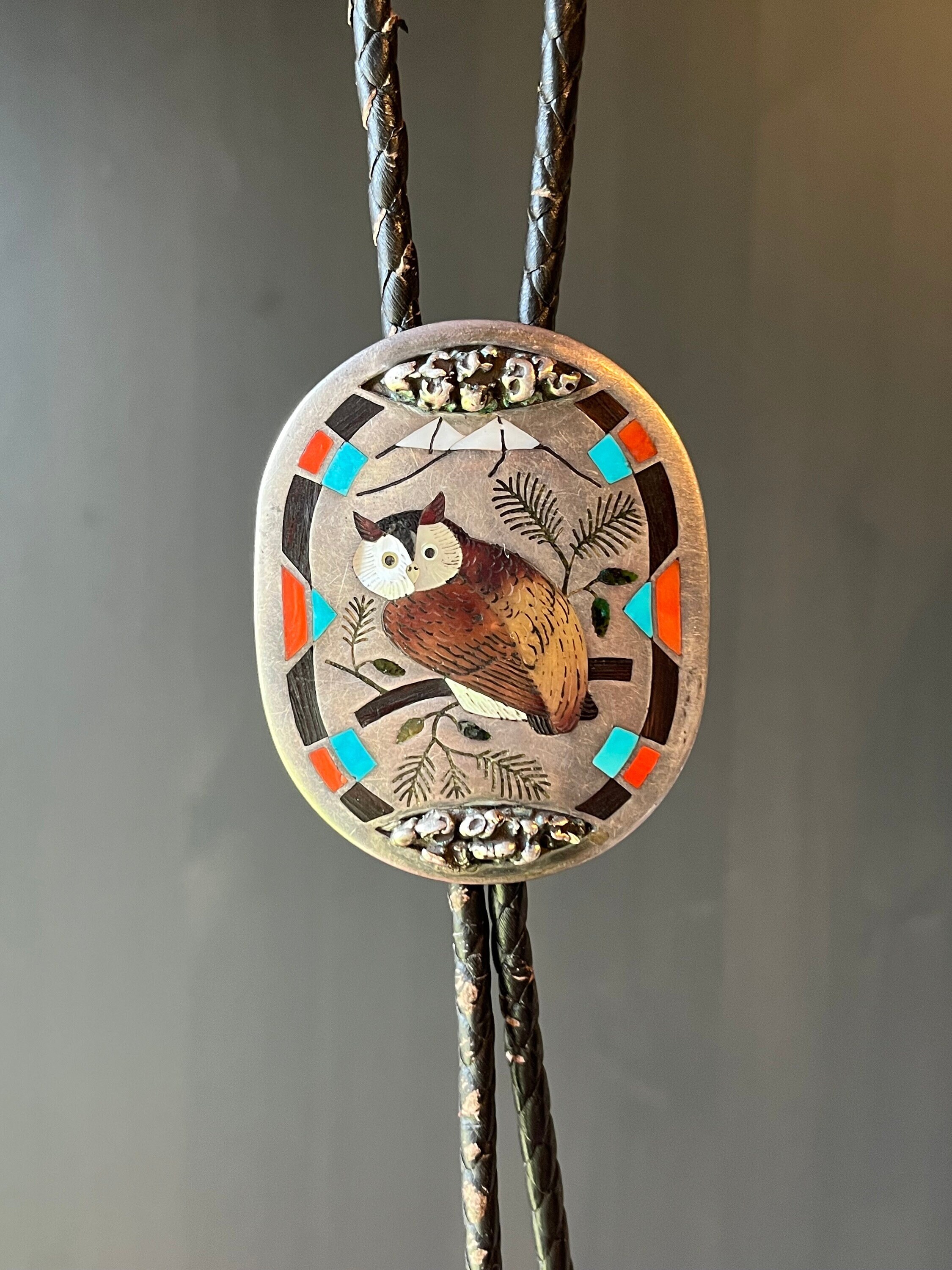 Rhombus Vintage Navajo Denim Lapis Native American Jewelry Silver Bolo Tie Rhombus Vintage Navajo Denim Lapis Native American Jewelry Silver Bolo Tie
