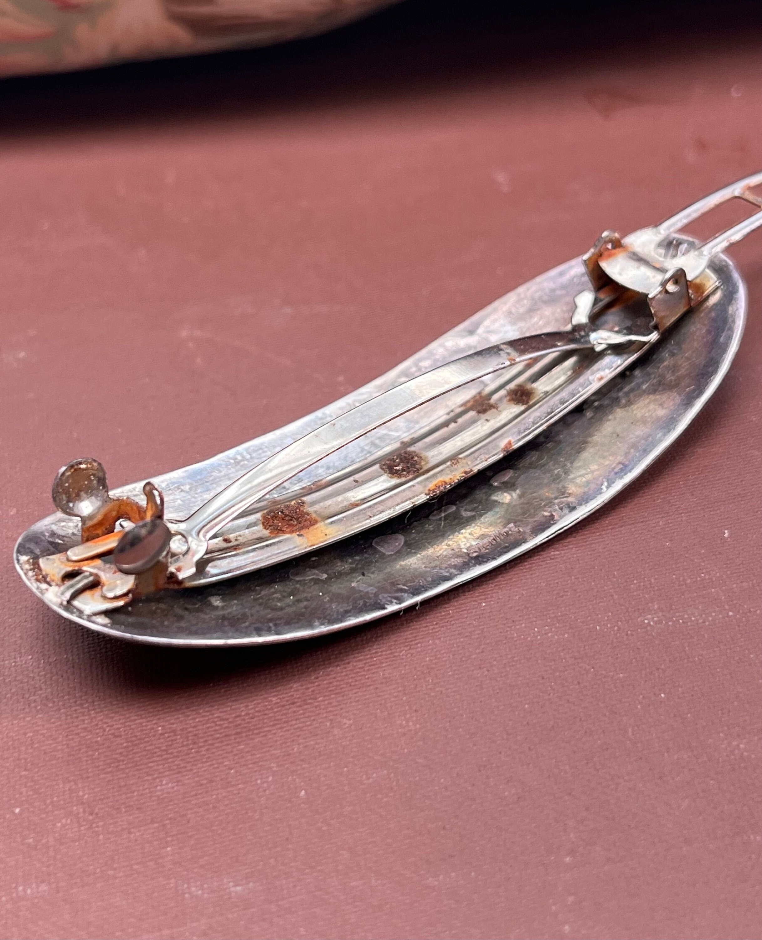 【希少】INDIAN JEWELRY ネイティブアメリカンクリップ Vintage Native American Sterling Silver Turquoise & Coral Chip