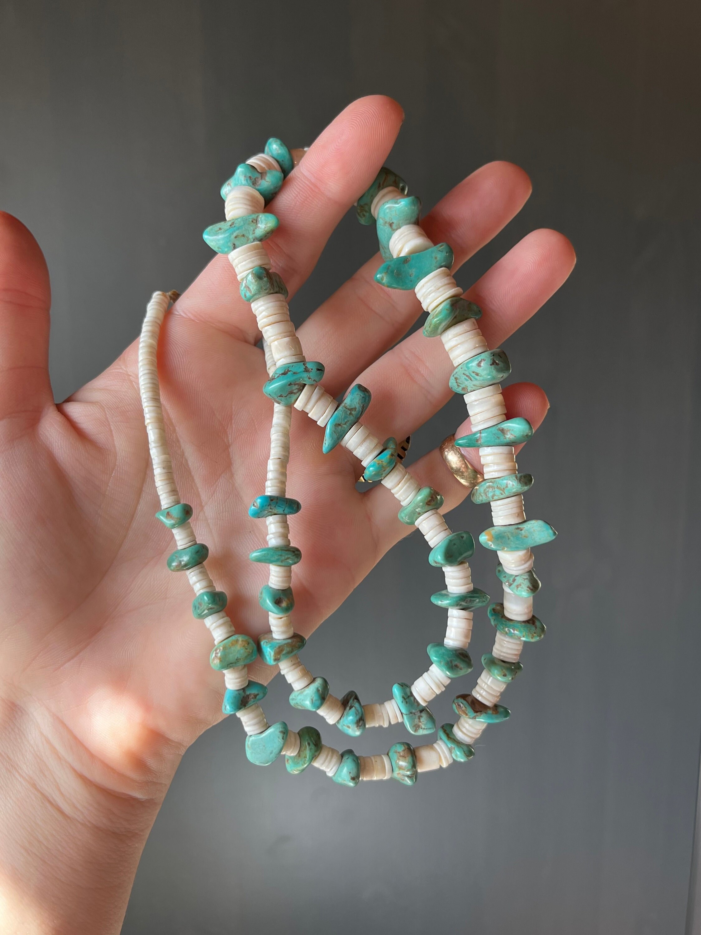 ヴィンテージ ネイティブアメリカン ターコイズナゲット＆ホワイトヘイ