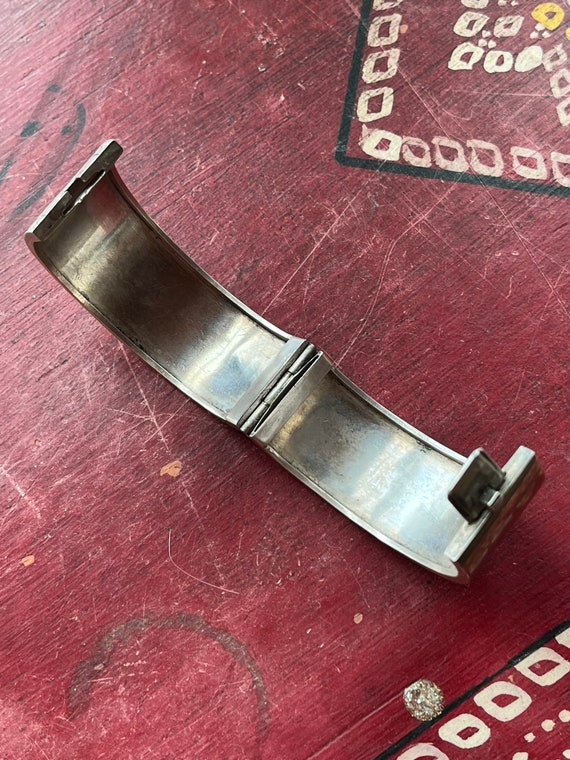 Antique Victorian Solid Silver Etched Floral Hing… - image 8