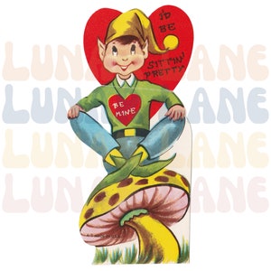 | d’image numérique | vintage de la Saint-Valentin Elfe sur un crapaud