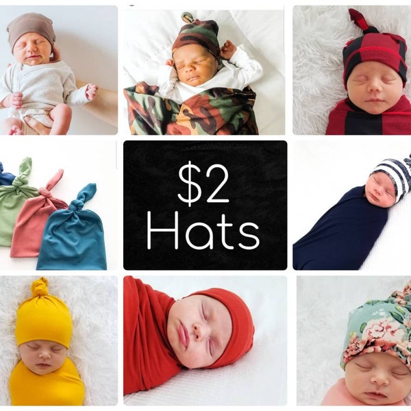 Mystery grab bag top knot hats, boy, girl, gender neutral, hat, beanie, baby, infant, newborn, baby shower, gift, cute, soft, stretchy, cap