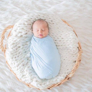 light blue swaddle