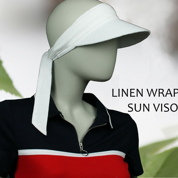 Linen Sun Visor pdf sewing pattern, Wrap Visor, Tie Up Visor, Sun Visor Cap, Summer Visor