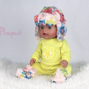 Playsuit, PDF sewing pattern, baby doll 44cm (17 1/3&quot;), downloadable
