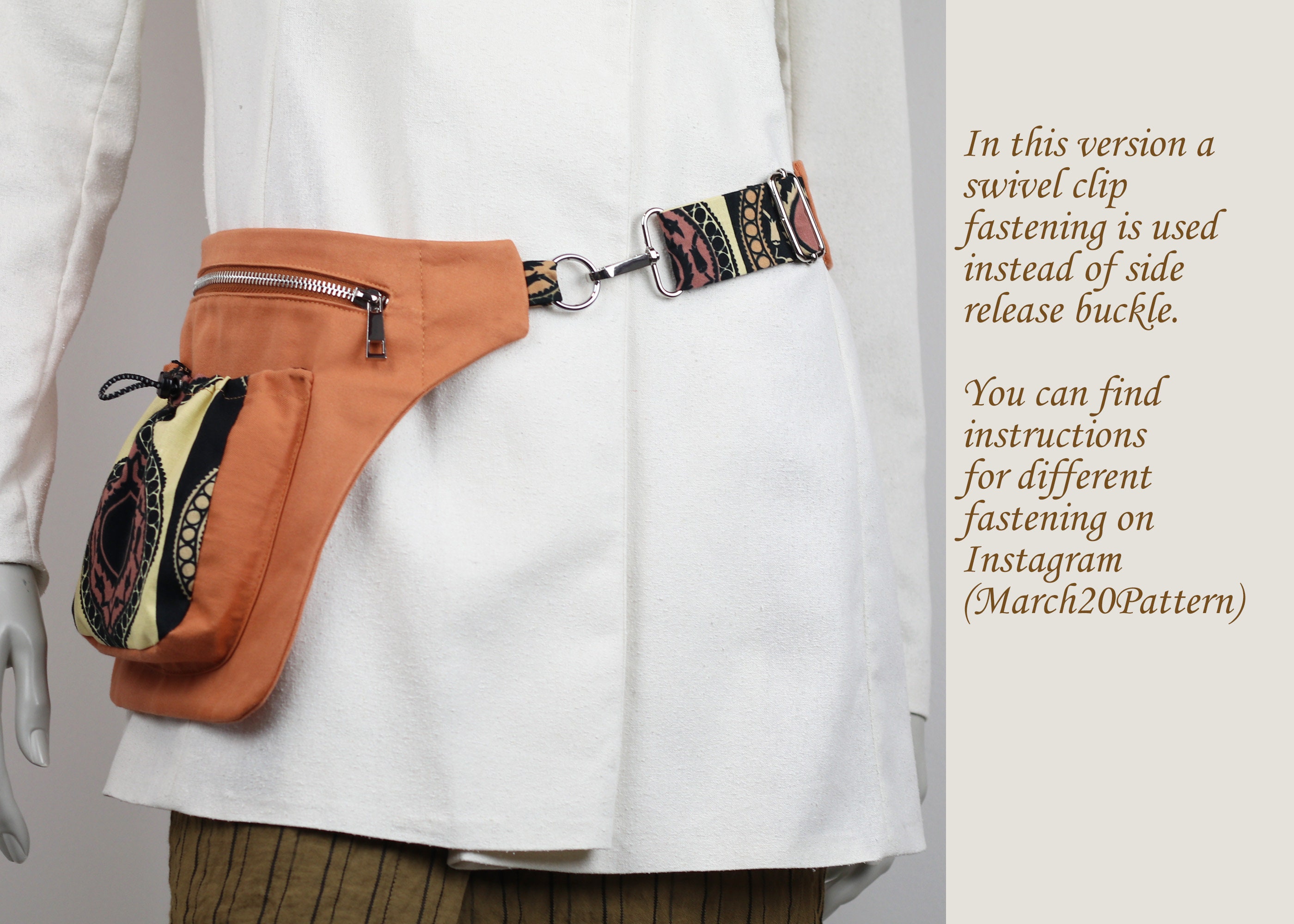 Waist Bag PDF sewing pattern Hip Bag Belt Bag Travel Hip Etsy España