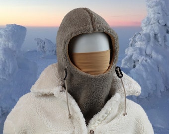Winter Hood & Tube Scarf PDF sewing pattern, balaclava hood, snow hood, winter hat, ski hood,