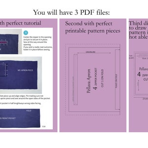 May include: Image showing instructions for a sewing project. Includes diagrams of fabric pieces, a pocket, and a zipper. Text includes measurements in inches and instructions for cutting and sewing.