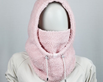 Winter Hood with Face Mask, PDF sewing pattern, balaclava hood, snow hood, winter hat, ski hood,