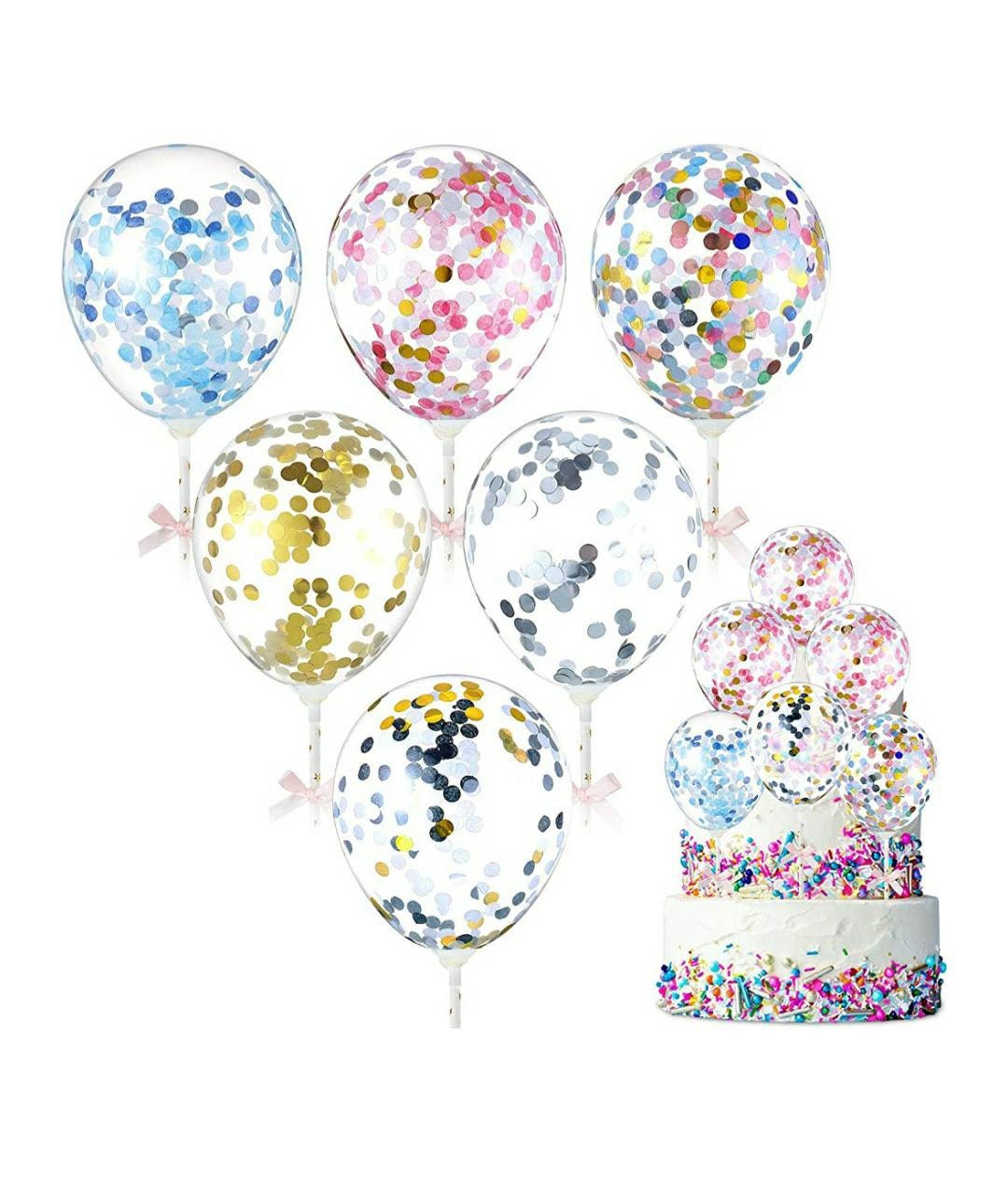 Personalised custom made cake topper with confetti balloons... Etsy