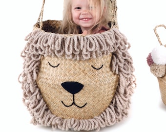 Extra Large Natural Lion toy basket