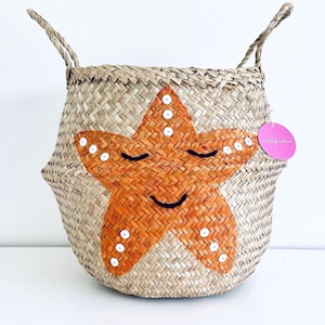 Boîte à jouets orange étoile de mer, panier de rangement, organisateur de salle de jeux pour chambre d'enfant Ocean Sea (convient à IKEA Kallax)