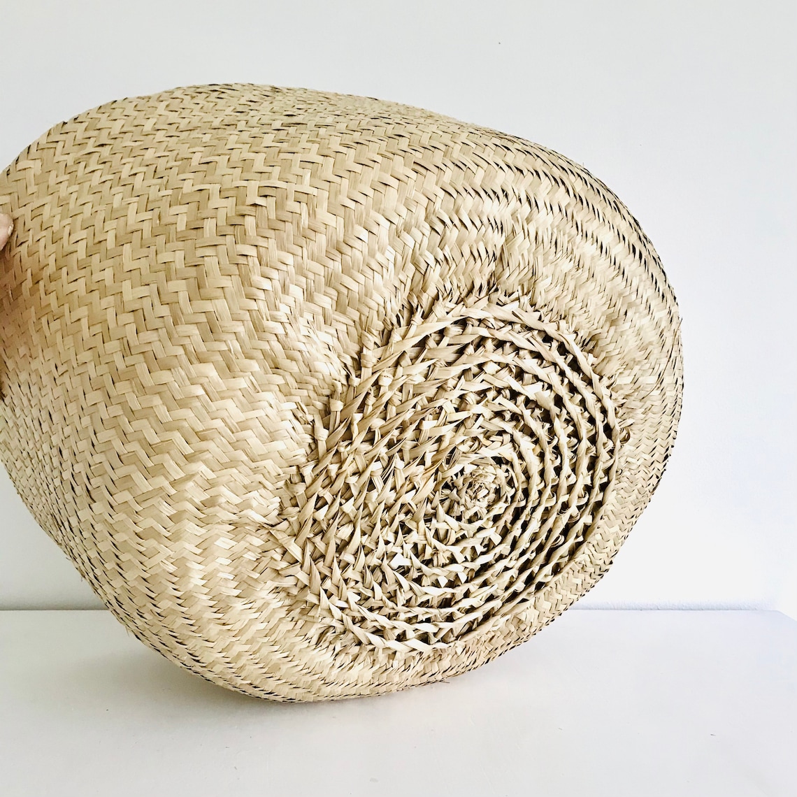 Extra Large Natural Handwoven Seagrass Belly Basket Etsy
