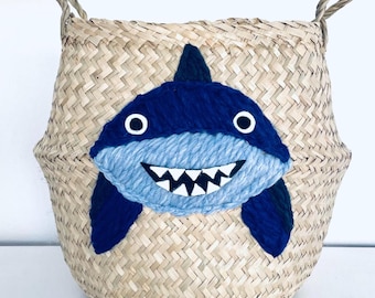 Shark Toy Box Storage Basket Ocean Sea Nursery whale Playroom Organiser (Fits IKEA Kallax)