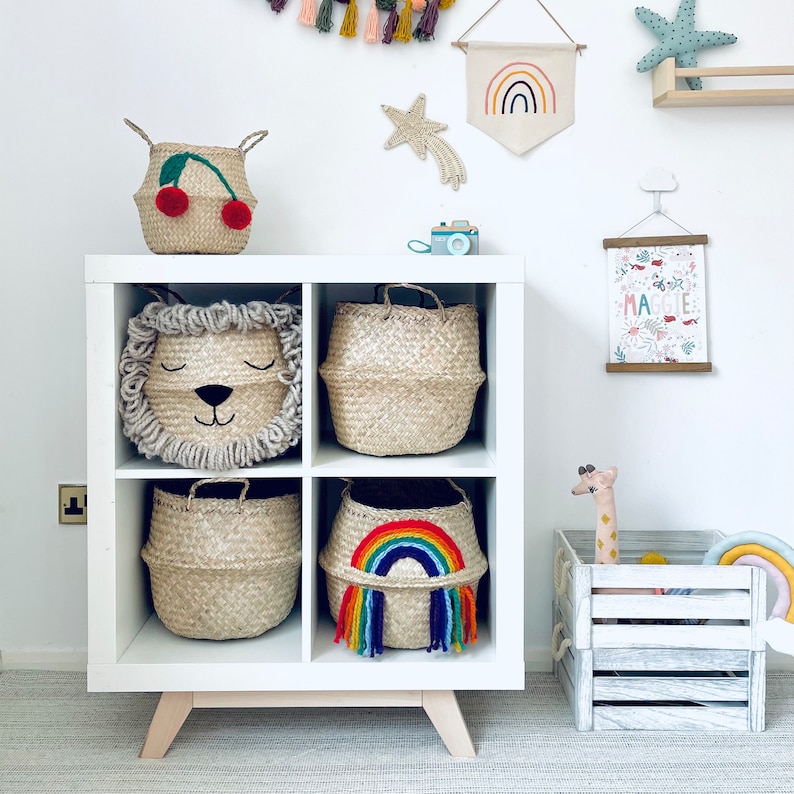 Large Natural Lion Seagrass Belly Basket for IKEA Kallax Unit Etsy