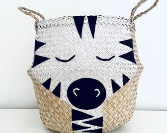 Zebra Toy Box Storage Basket Safari Scandinavian Nursery Playroom Organiser (Fits IKEA Kallax)