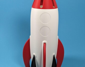 Space Rocket Night Lamp | Unique Bedside Table Light