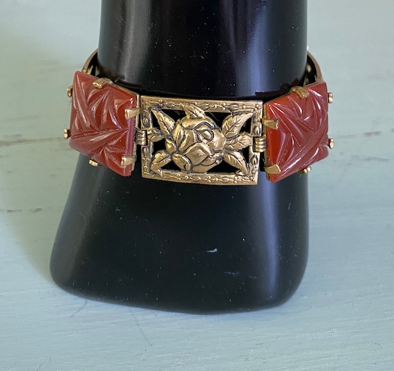 Art Nouveau Carnelian Gate Bracelet