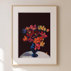 RAMO DE FLORES - Ilustración pintura bodegón, obra única pintura, impresión de alta calidad