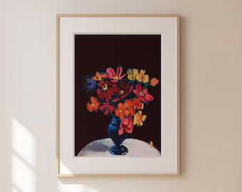 BOUQUET OF FLOWERS - Illustration painting still life, unique work painting, high quality printing