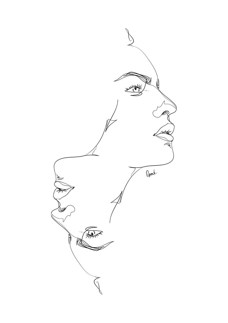Dessin trait fin Noir femme Visage OLIVIA fichier Dessin trait fin Noir femme Visage OLIVIA fichier