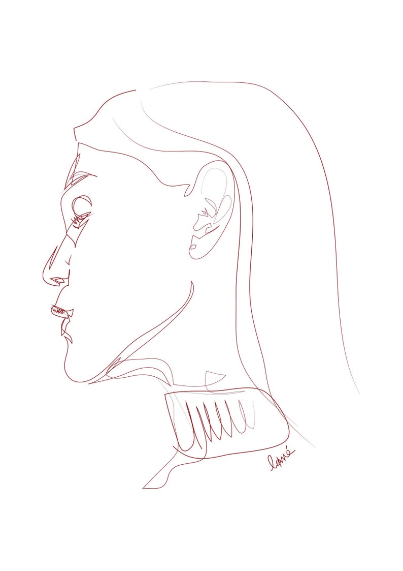 Dessin trait fin Visage Alessa fichier num rique Etsy Dessin trait fin Visage Alessa fichier num rique Etsy