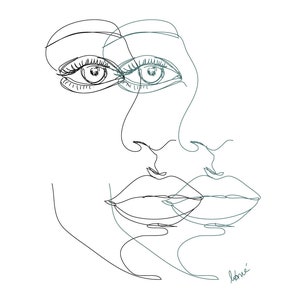 Dessin trait fin Visage double fichier num rique Etsy Dessin trait fin Visage double fichier num rique Etsy