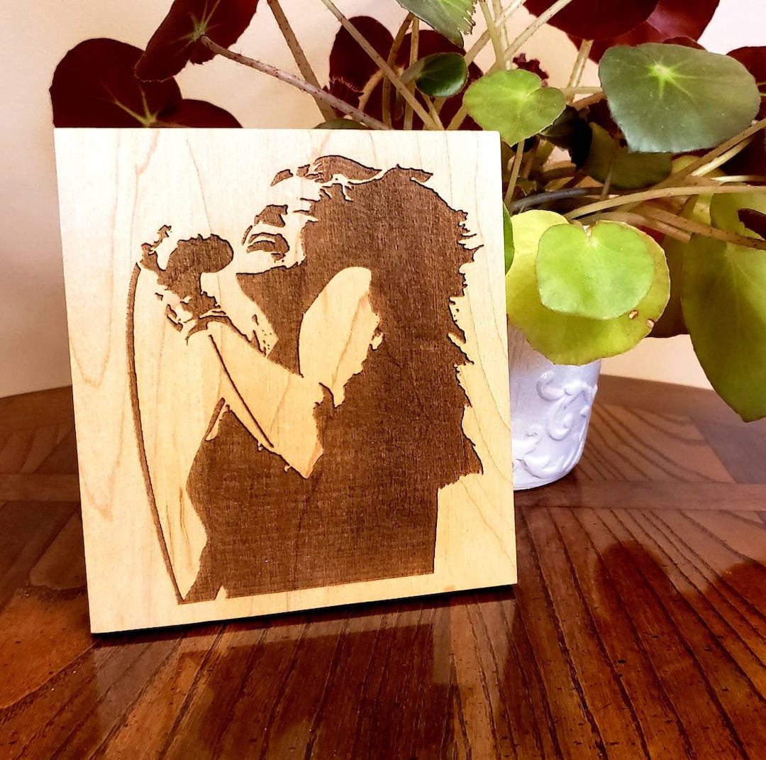 Janis Joplin Unique Laser Engraved Plaque. Free Standing. Made From