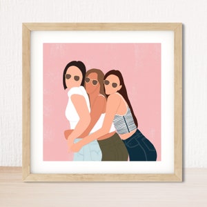 RITRATTO DEL MIGLIOR AMICO, Disegno ritratto personalizzato, Ritratto da foto, Disegno digitale personalizzato, Idea regalo unica, Ritratto di coppia