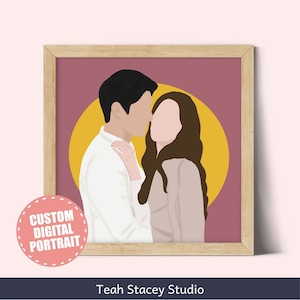 Custom couple portrait, Personalised illustration, portrait from photo, Photo illustration, wedding gift idea, Personalised gift