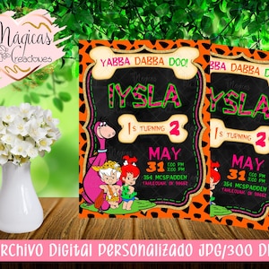 Pebbles & Bambam Girls&#39; Birthday Digital Invitation