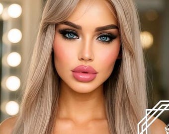Gorgeous Lace Front Long Straight Natural Hairstyle Balayage - Sandy Blonde Mix Color Wig, Wig, Wig for Everyday Wear, Human Hair Look Wig