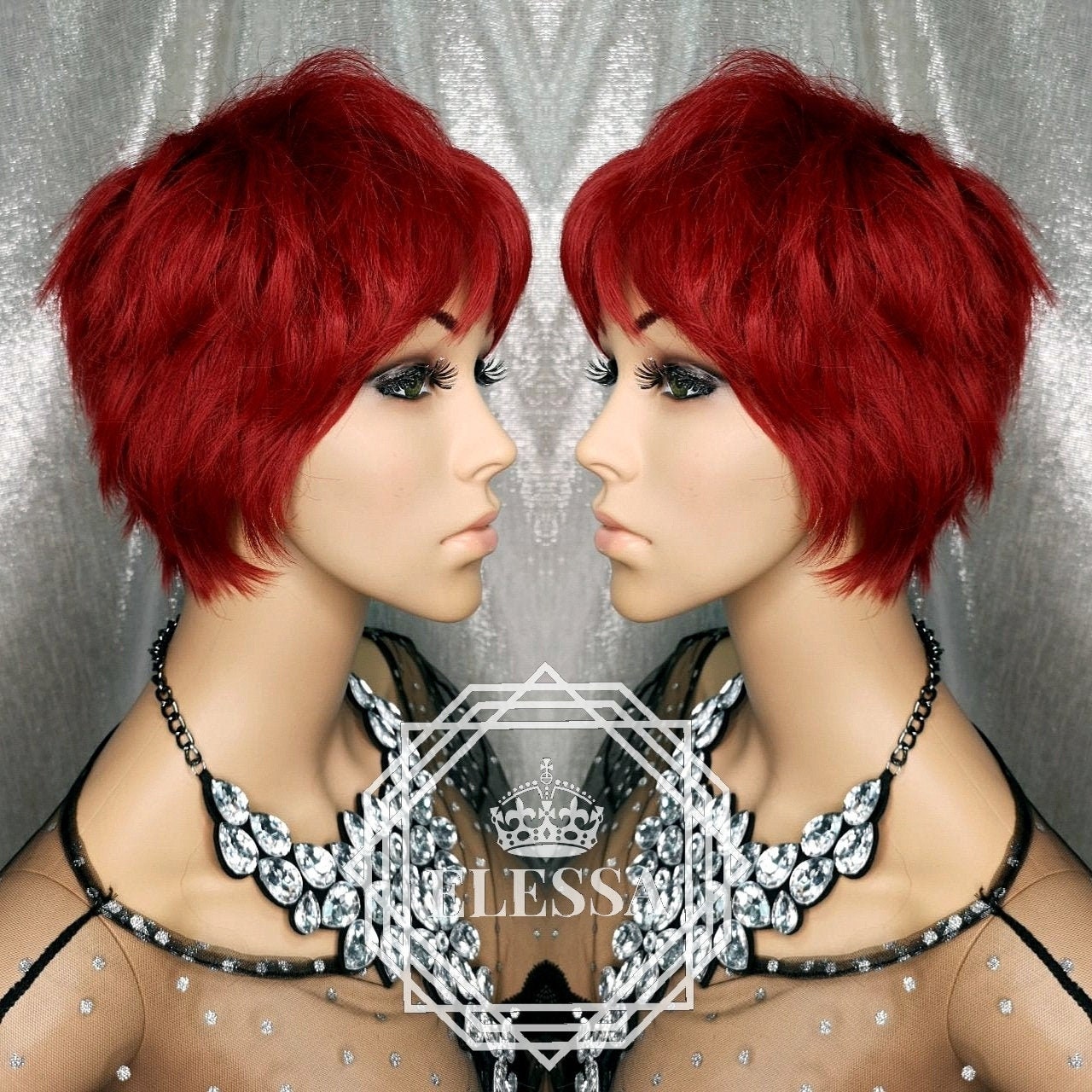Short Red Wig Wigs Pixie Short Bright Red Wig Natural Etsy