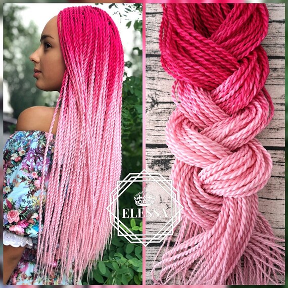 Senegalese Twist Hair Twisters Dark Light Pink Ombre Etsy