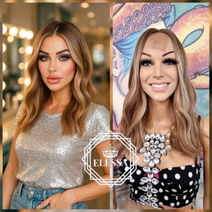 Amazing Lace Front LUXURY Medium Light Brown and Light Blonde Mixed Color Wig, Lace Front Natural Wig, Fashion Wig, Ombre Lace wig, Trendy