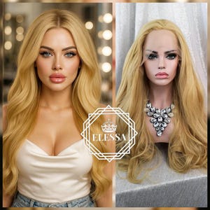 Long Lace Front LUXURY Natural Blonde Color Wig, Wigs, Wig for Everyday Wear, Natural Wig, Scene Wig, Party Wig, Fashion Wig, Blonde Wigs