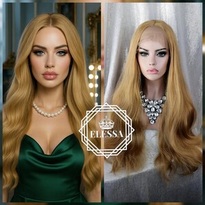 Beautiful Lace Front LUXURY Long Wig Natural Honey Blonde Haircolor Wig, Wigs, Natural Wig for Everyday Wear, Sexy Blonde Wig, Chemo Wig