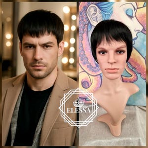 Amazing Short Natural Black Hair Color Wig, Wigs, Wig for Men, Fashion Daily Short Wig, Wig for Men, Fashion Lord Synthetic Wig, Wig for Boy