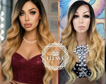 Wavy H.d Lace Front 3 Color Honey Blonde Black Brown  display picture 1