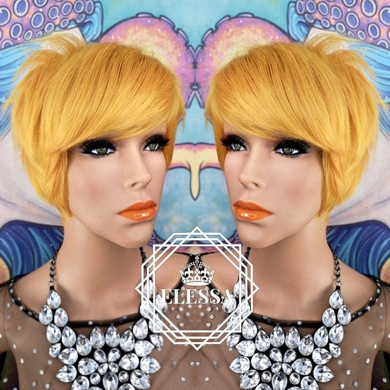 bright colored wigs with bangs